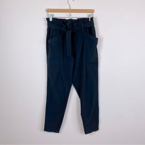 Athleta Skyline Pant Pleated High Rise Paperbag Waist Black Size 6